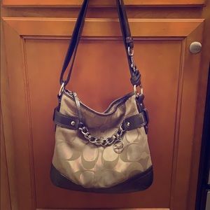 Brown leather Coach purse
